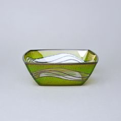 Studio Miracle: Bowl Green-Brown, 16 cm, Hand-decorated by Vlasta Voborníková