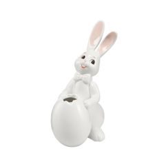 Figurka bílého zajíčka s vázičkou 7,5 / 11,5 / 16 cm, porcelán, Goebel