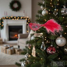 Christmas decoration - tree perforated 8,5 cm, Original Blue Onion Pattern