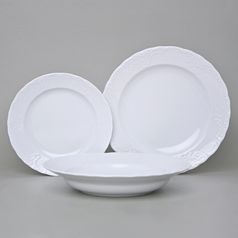 Plate set for 6 persons, 26 cm dining plate, Opera white, Cesky porcelan a.s.