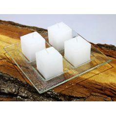 Advent Glass candlestick, square, clear, 17,5 x 17,5 cm, BDK - Glass