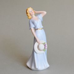Lady With A Hat 9 x 8 x 20 cm, Porcelain Figures Duchcov