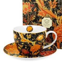 Šálek Jumbo 470 ml s podšálkem 17 cm, William Morris, Cray floral, porcelán Duo Gifts