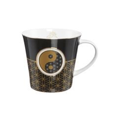 Coffee/tea mug 350 ml Yin Yang black 13,5 / 10,5 / 9,5 cm, fine bone china, Goebel