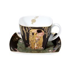 Cup and saucer 10 cm / 0,25 l, Bone China, The Kiss, G. Klimt, Goebel