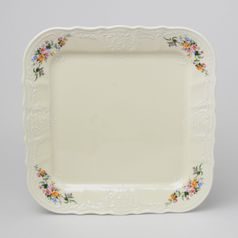 Tray square 26 cm, Thun 1794 Carlsbad porcelain, BERNADOTTE ivory + flowers