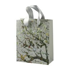 Paper gift bag, Almond tree, silver, 21 / 15 / 27 cm, V. van Gogh, Goebel