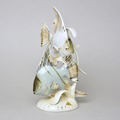Angelfish (Pterophyllum), 15,5 x 9,5 x 25,5 cm, Luxor, Porcelain Figures Duchcov