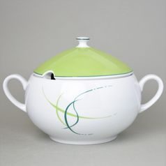 Soup tureen 2,7 l, Thun 1794 Carlsbad porcelain, OPAL grass