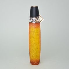Studio Miracle: Váza oranžovo-žlutá, 27 cm, ruční dekorace Vlasta Voborníková