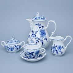 Coffee set for 6 pers. (sugar bowl with handles), Original Blue Onion Pattern