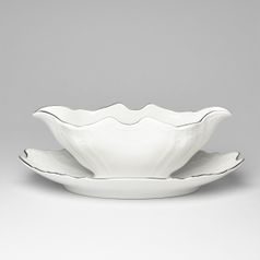 Sauce boat 500 ml, Thun 1794 Carlsbad porcelain, BERNADOTTE platinum