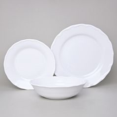 Plate set with bowls 18 cm, Ophelie white, Thun 1794