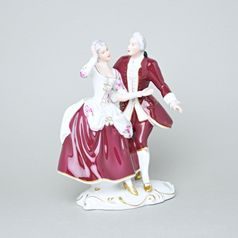 Couple Rococo 17,5 x 10,5 x 22 cm, Purple, Porcelain Figures Duchcov