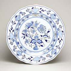 Dinner Plate 24 cm, Original Blue Onion Pattern + Gold