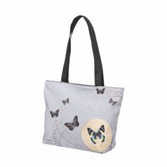 Shopper Grey Butterflies 35 x 25 cm, Polyester, Charlotte, Goebel Artis Orbis