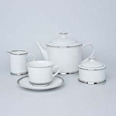 Tea set for 6 persons, Sabina, platinum rim, Leander 1907