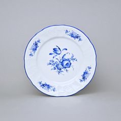 Plate dessert 19 cm, Thun 1794 Carlsbad porcelain, BERNADOTTE blue rose, BLUE line