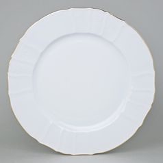 Club plate 30 cm (dish round flat), Thun 1794, karlovarský porcelán, BERNADOTTE gold line