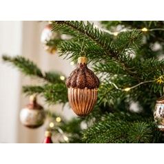 Vánoční skleněná ozdoba OŘÍŠEK, 5 cm, České ozdoby MIJA