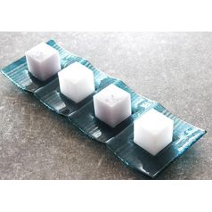 Advent Glass candlestick PALMER, turquoise stripes, 36x12 cm, BDK - Glass