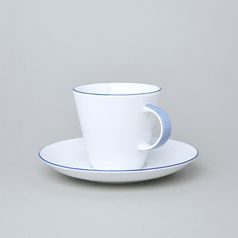 Coffee cup and saucer 220 ml, Thun 1794 Carlsbad porcelain, Tom blue