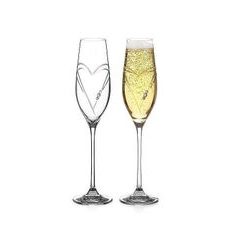 Champagne glass 210 ml, Heart in Heart, with Swarovski elements, 2 pcs., Brilant crystal