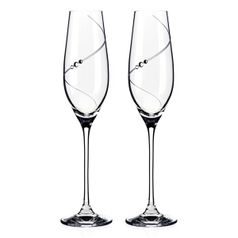 Silhouette - Set of 2 Champagne Flutes 210 ml, Swarovski Crystals