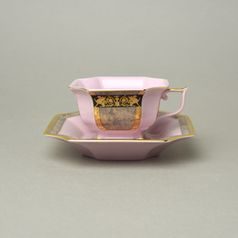 Cup tea 120 ml + saucer 14 cm, Empir decor 568, Rose China Chodov