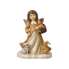 Angel with bunnies 11,5 / 10 / 15,5 cm, stoneware, Goebel