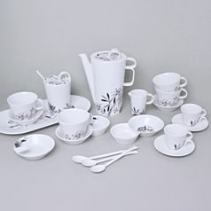 Bohemia black: Kávová sada pro 6 osob, design Jiří Pelcl, černý cibulák, Český porcelán a.s.