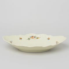 Koš na chléb a pečivo 34 cm, Thun 1794, karlovarský porcelán, BERNADOTTE ivory + kytičky