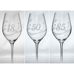 Celebration: Glass 360 ml plus Swarovski Crystals plus celebration number