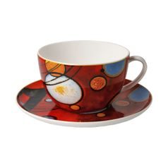 Šálek 500 ml + podšálek 19 cm, Vasilij Kandinskij, jemný kostní porcelán, Goebel