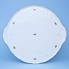 Cake plate w/handles 31 cm, Verona red flowers + green, G. Benedikt 1882
