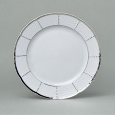 Plate dining 24 cm, Thun 1794 Carlsbad porcelain, Menuet platinum