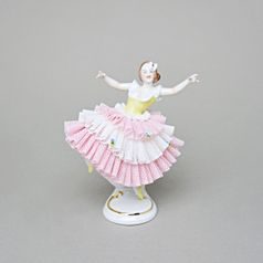 Dancer with lace 7 x 6,5 x 15 cm, Kurt Steiner, Porcelain Figures Unterweissbacher