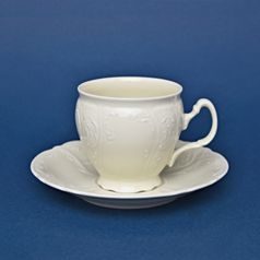 Coffee cup and saucer 220 ml / 16 cm, Thun 1794 Carlsbad porcelain, BERNADOTTE ivory