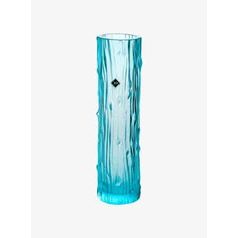 Tree crystal vase Preciosa, design Václav Hanuš 1966, blue mat, 240 mm