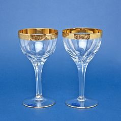 Wine Glasses 225 ml, Golden Stripe, 16,5 cm, set 2 pcs, Milan Mottl