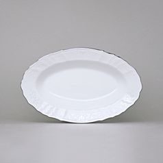 Frost classic: Oval dish 24 cm, Thun 1794 Carlsbad porcelain, BERNADOTTE frost, Platinum line