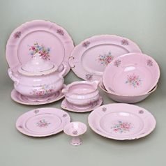 Dining set for 6 pers. Sonata, decor 13, Leander 1907, rose china