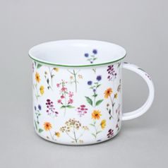 Hrnek Tina Fantazie, Drobné luční květy, 0,38 l, velký, Český porcelán a.s.