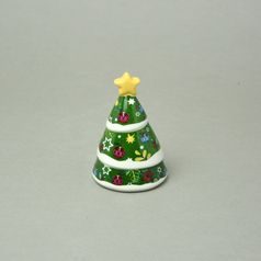 Bell christmas tree 6 x 9 cm, glazed ceramic, EGAN
