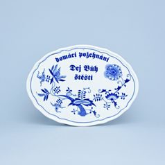 Blessing (in Czech language) 24,5 x 18 cm, Original Blue Onion Pattern