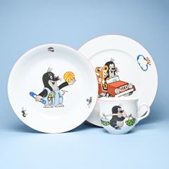 Children's set "Mole with car" 3 pcs, Thun 1794 Carlsbad porcelain