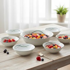 Plate set 12 pcs., Thun 1794, karlovarský porcelán, OPÁL grass