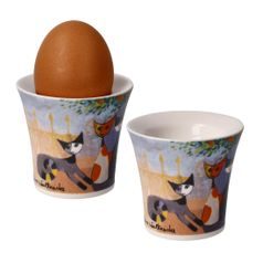 Egg Cups R. Wachtmeister - Tempi felici, 6,5 / 6,5 / 6 cm, Porcelain, Cats Goebel