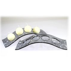 Advent Glass candlestick FLY, gray + white splashes, 38x13 cm, BDK - Glass