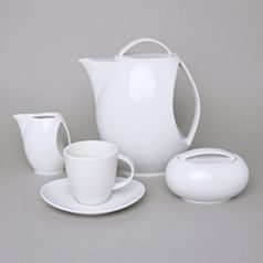 Coffee set for 6 persons, Thun 1794 Carlsbad porcelain, Loos white